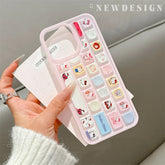 3D Cartoon Kitty Bread Phone Case with Holder & Lanyard
